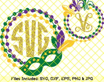 Mardi Gras svg mardi gras mask svg fleur de lis svg Mardi Gras beads monogram svg shirt women svg files for cricut silhouette dxf cut file