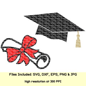Diploma svg Graduação boné chapéu diploma ensino médio Faculdade 2024 2025 certificado svg arquivos PNG para design de silhueta cricut arquivo de corte dxf