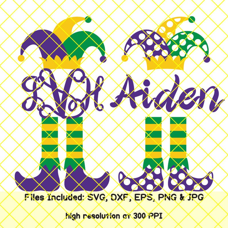 Download Mardi gras svg kids mardi gras monogram svg jester hat svg | Etsy