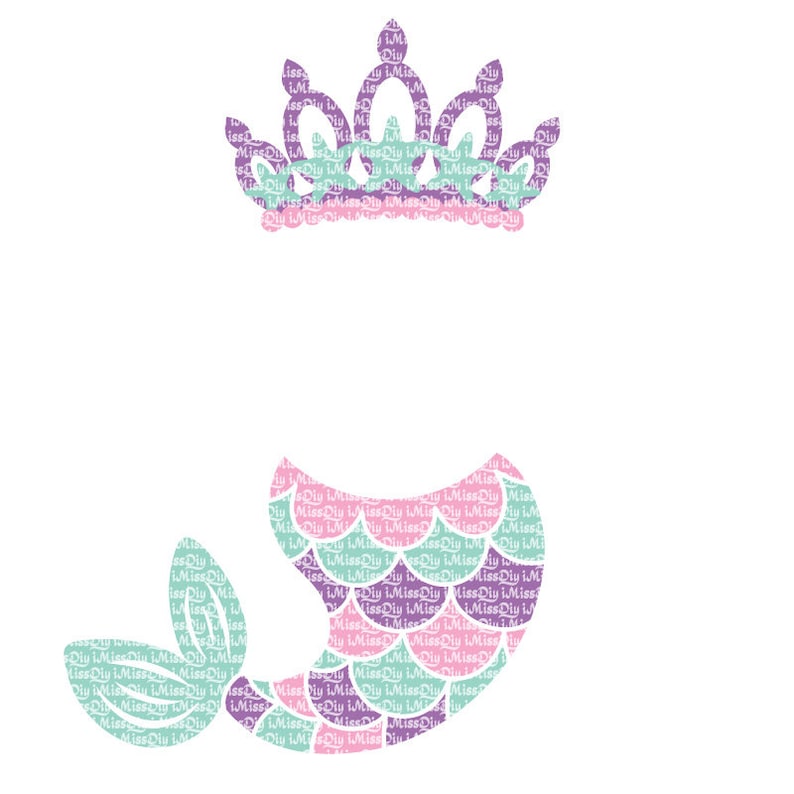 Download Mermaid svg crown svg kids birthday shirt mermaid tail svg ...