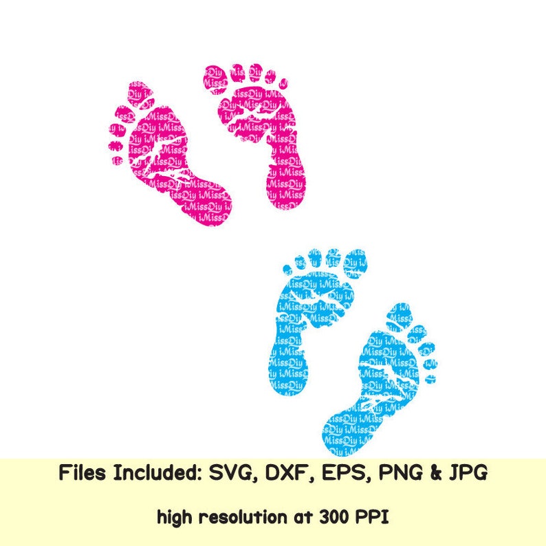 Gender Reveal Baby Feet SVG