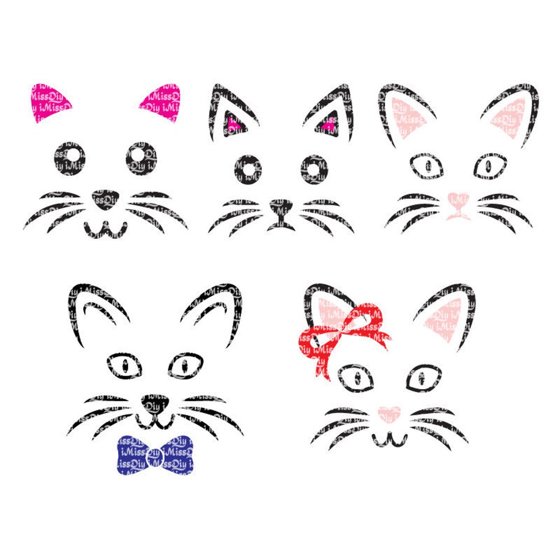 Cat Ears Face Svg Cats Kitty Svg Kitten Svg Cute Lover Lady - Etsy