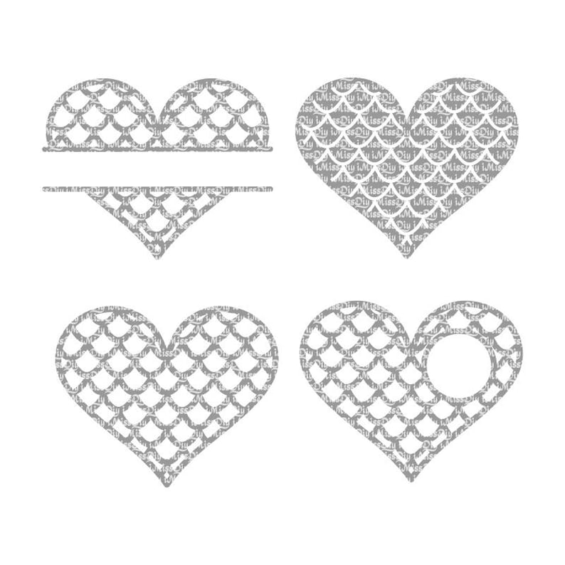 Mermaid heart svg Valentines day svg Love tail kiss scales ...