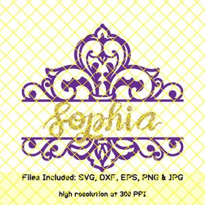 Mardi Gras svg split Fleur de lys svg monogramme svg chemise femmes masque charme fichiers svg pour cricut silhouette nom de famille sticker png dxf couper fichier