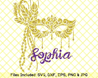 Mardi gras mask svg feathers masquerade carnival mask svg shirt women monogram svg beads fat tuesday svg cricut design clip art dxf cut file