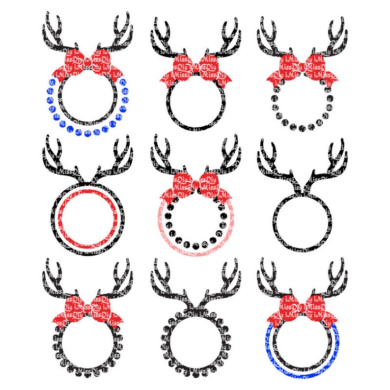 Download Christmas reindeer svg deer antler svg bundle head names ...