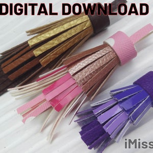 Tassel keychain svg, layered svg fringe key ring chain leather template, stacked keyring cricut cut file, birthday gift for her design