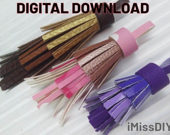 Fringe Tassel Keychain SVG Template: Leather Keyring Design (Digital Download)