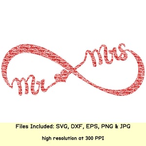 Sig. e sig.ra svg infinito svg simbolo segni matrimonio sedia matrimonio segni svg damigella d&#39;onore svg file di taglio per cricut ciondolo amore tazza tumbler PNG dxf