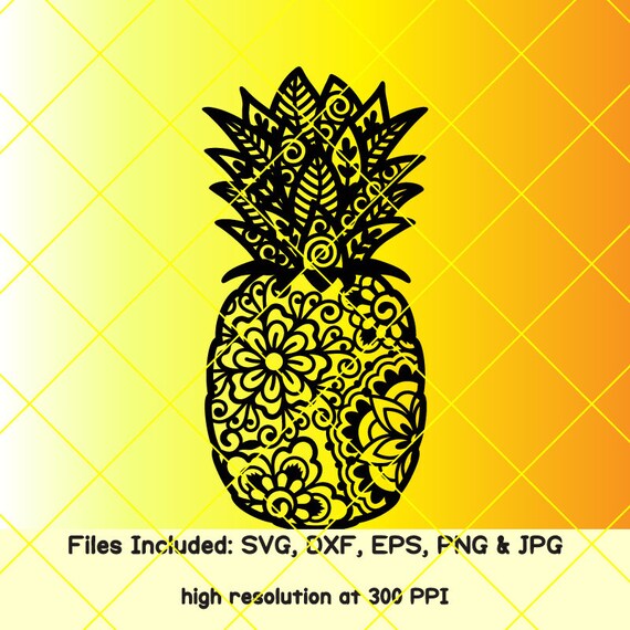 Download Pineapple Svg Zentangle Svg Pineapple Mandala Svg Summer Beach Etsy