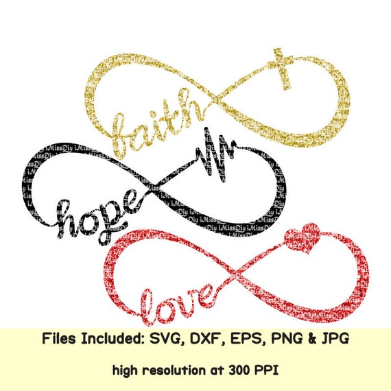 Hochzeit Glaube Hoffnung Liebe Svg Zeichen Unendlichkeit Etsy