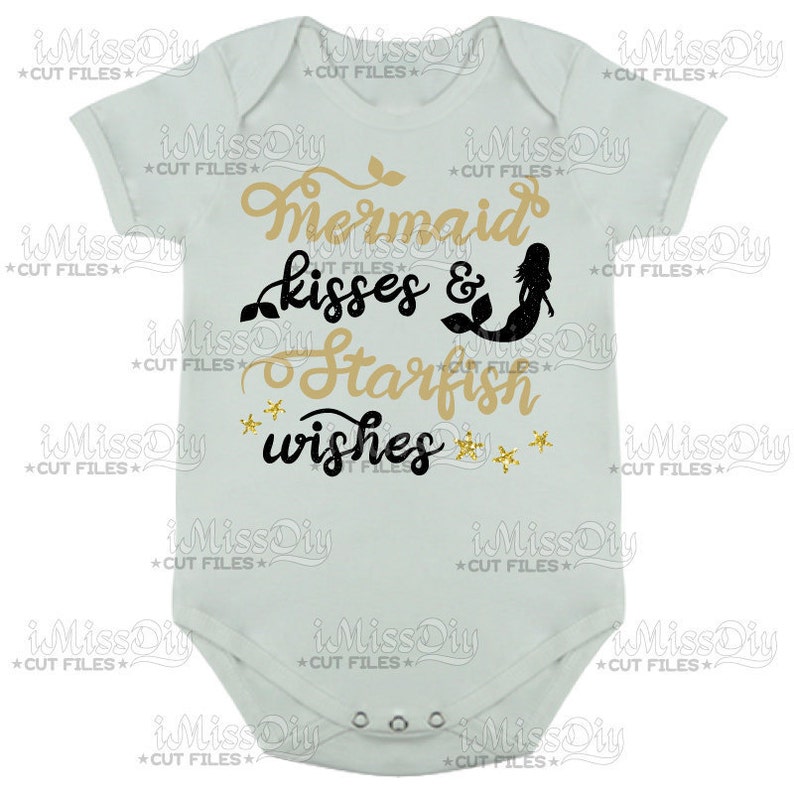 Download Mermaid Kisses & Starfish Wishes svg tail mom baby little ...