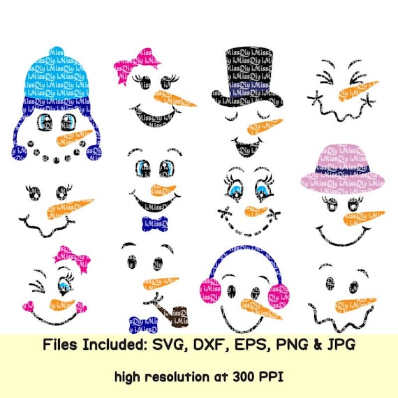 Download Snowman face svg bundle christmas svg files for cricut | Etsy