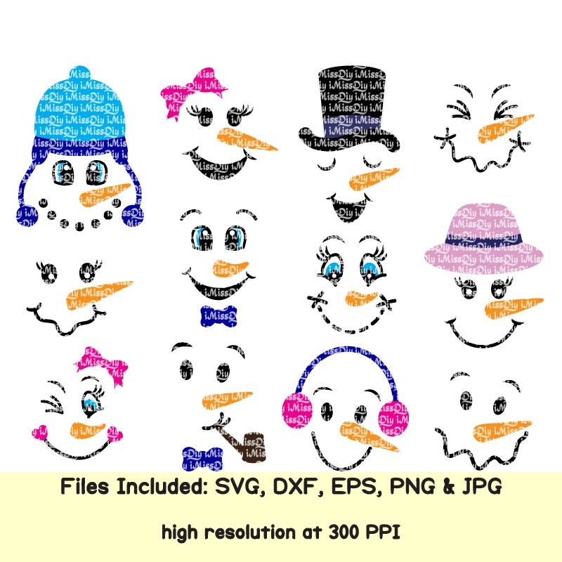 Download Snowman face svg bundle christmas svg files for cricut | Etsy
