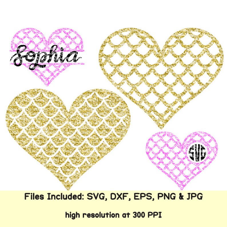 Free Free 304 Mermaid Scale Heart Svg SVG PNG EPS DXF File
