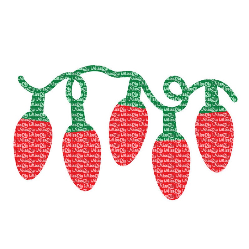 Download Christmas lights svg monogram svg cut files for cricut name | Etsy
