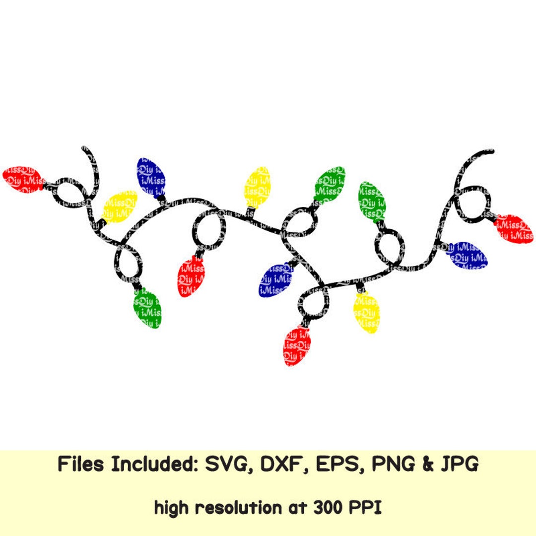 Christmas Lights Svg Files for Cricut Silhouette, Bulb Tree Monogram ...