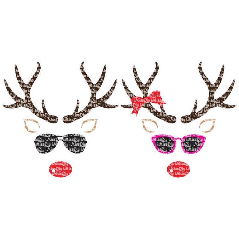 Download Christmas svg reindeer svg bundle monogram names face svg ...