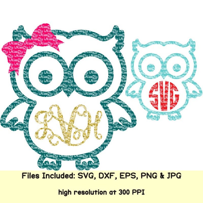 Download Owl svg owl monogram svg cute owl cheer bows christmas svg | Etsy