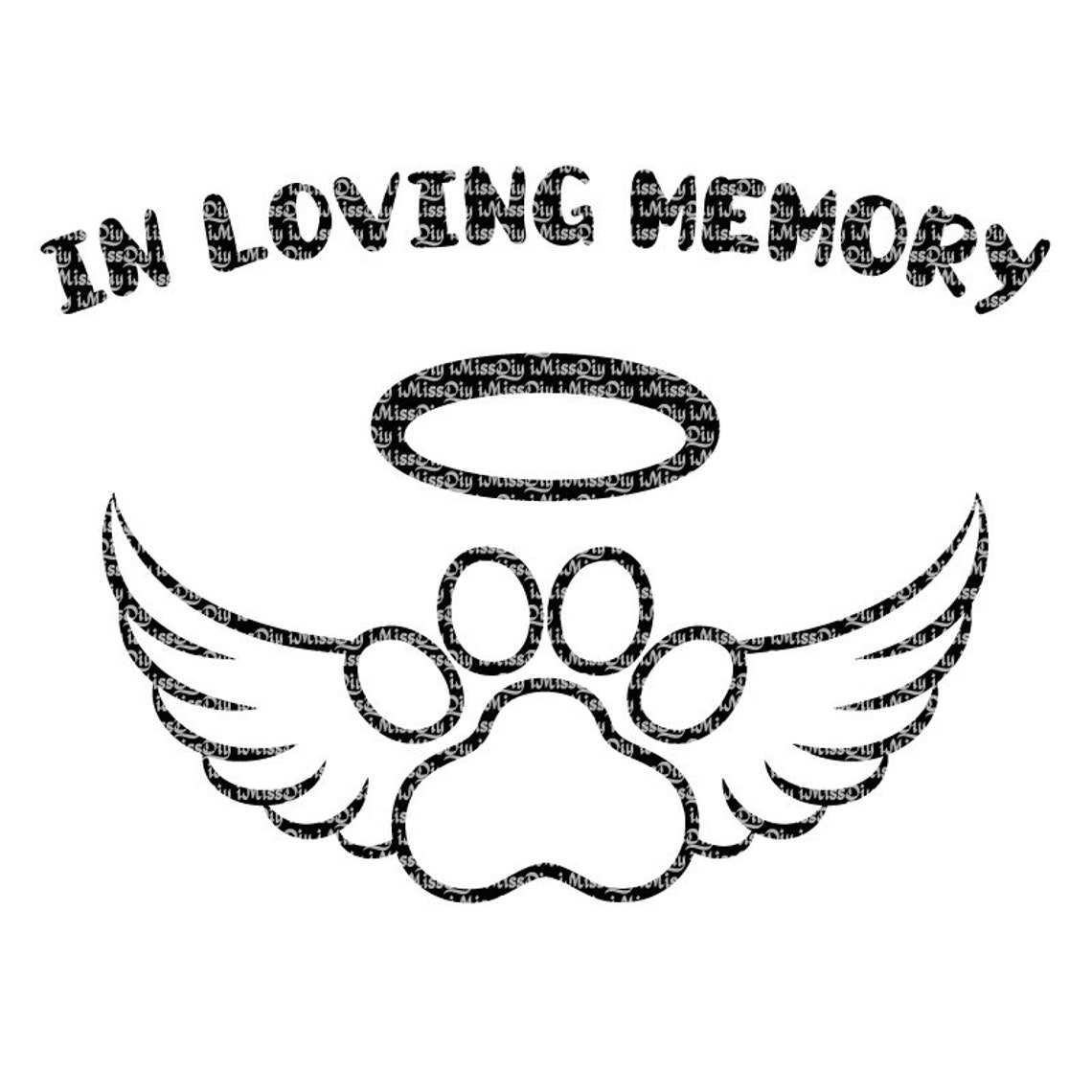 In Loving Memory Svg Dog Cat Pet Svg Angel Wings Svg Paw Print | Etsy