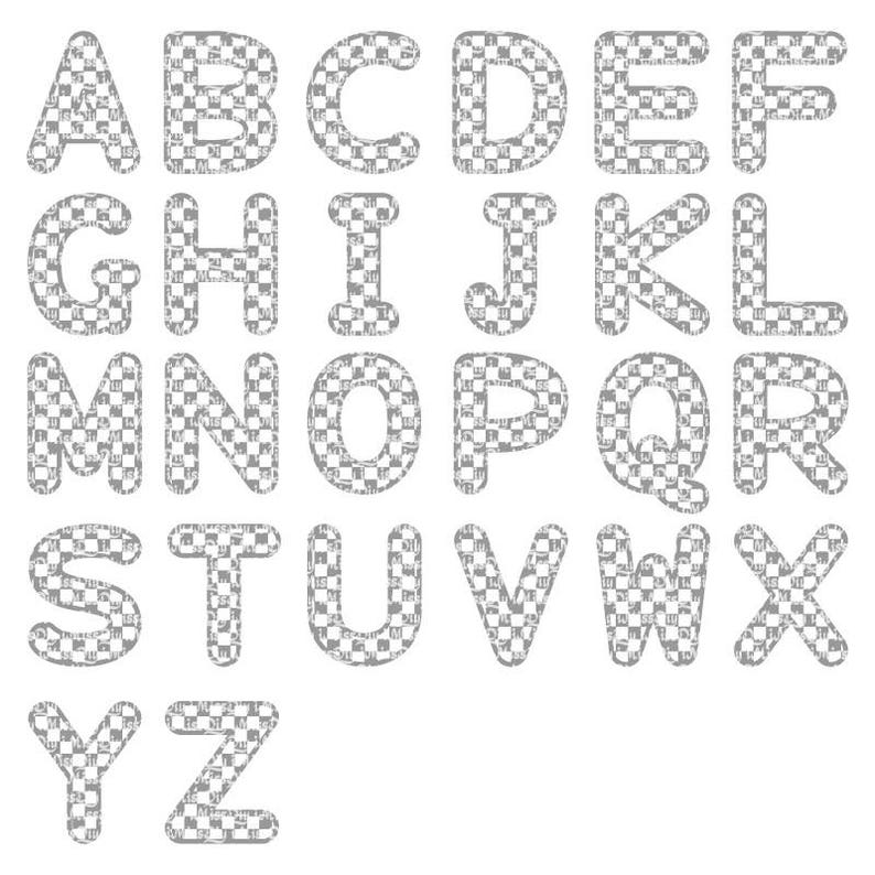 Checkered flag svg Monogram Font Alphabet Letters Svg race car | Etsy