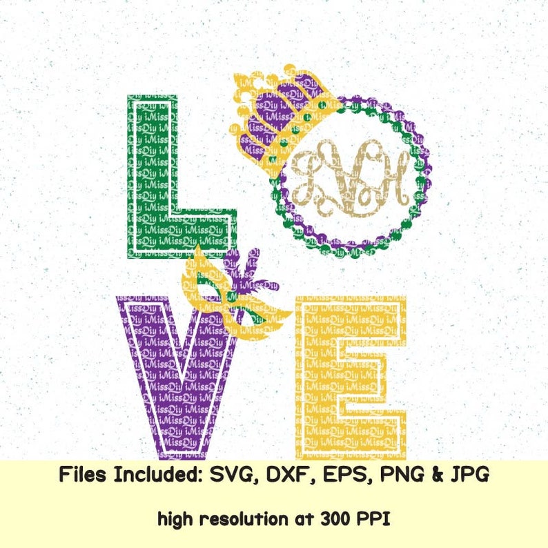 Download Mardi Gras svg mask svg LOVE svg crown beads monogram svg ...