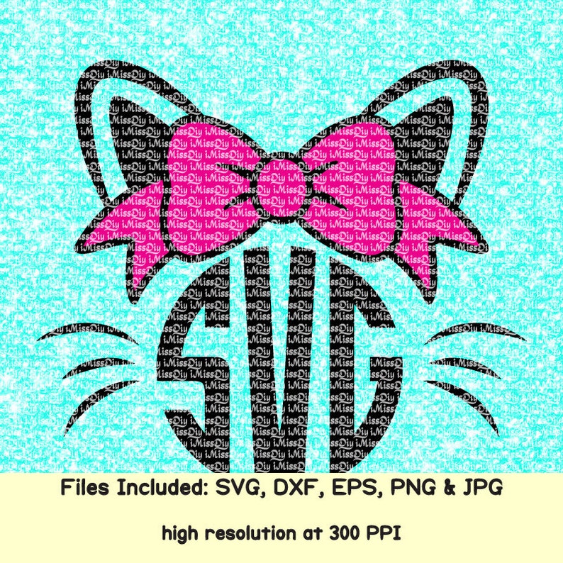 Download Cat ears svg monogram svg meow meowied svg files for ...