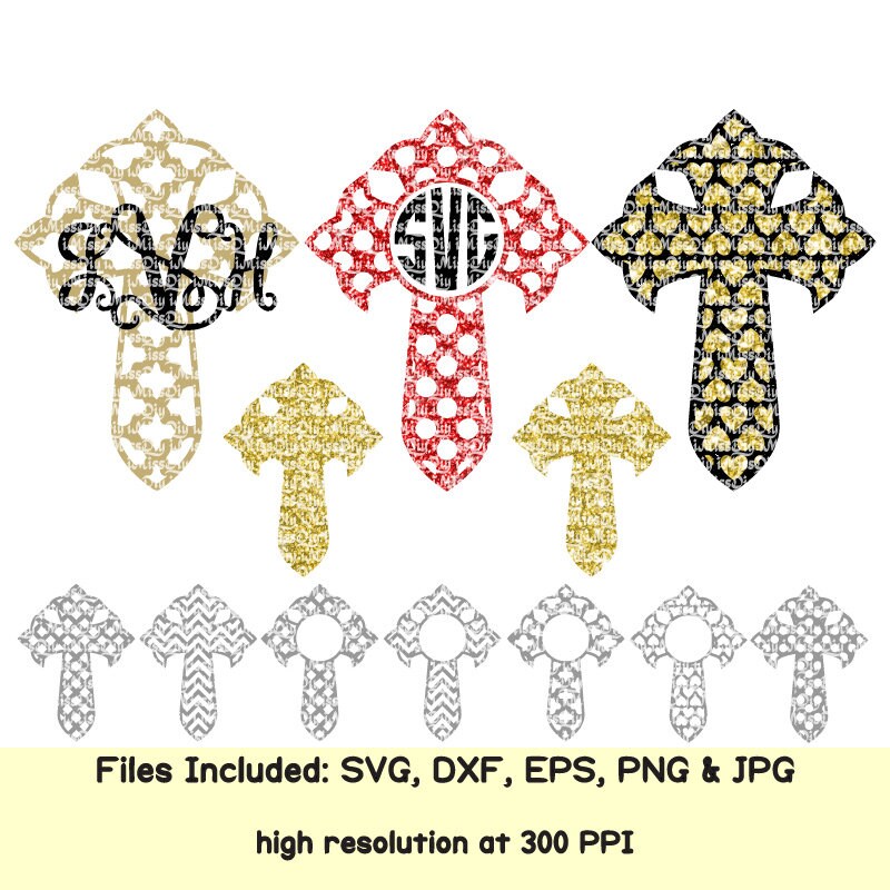 Download Cross svg files for Cricut easter svg monogram designs | Etsy