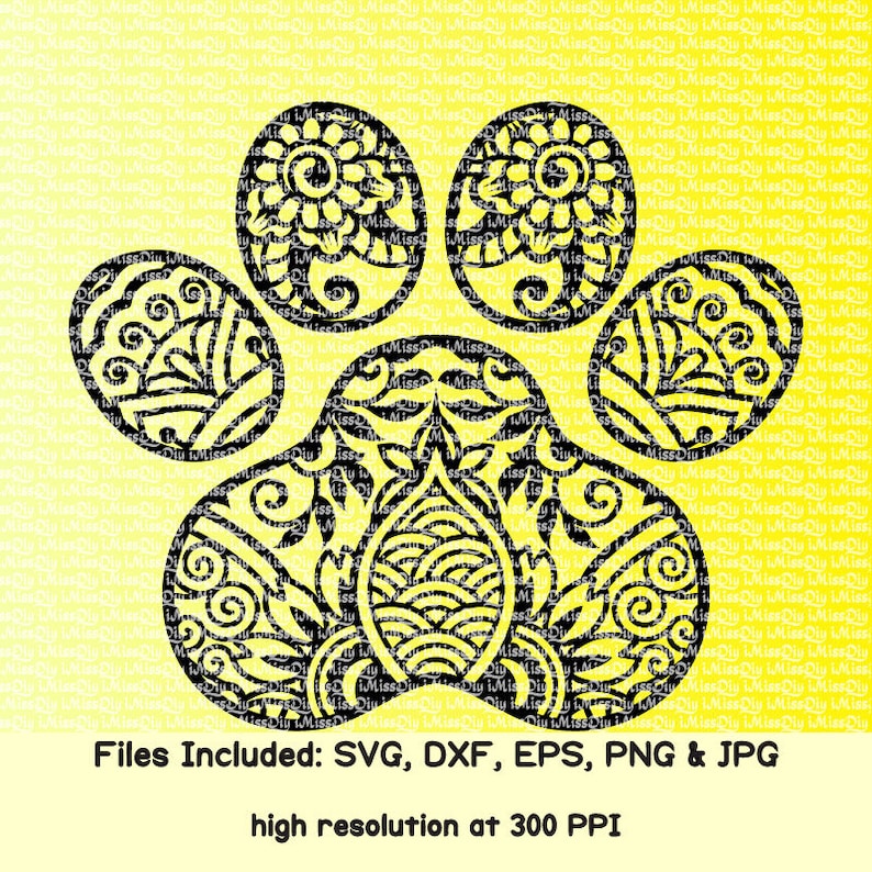 Download Mandala cat dog Paw Print svg Zentangle pawprint lover ...