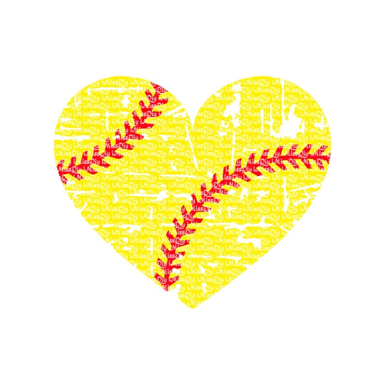Softball Heart Svg Mom Svg Girl Coach Distressed Grunge Svg Etsy