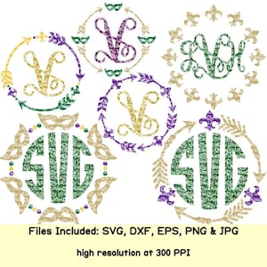 Mardi Gras svg masker svg fleur de lis svg monogram svg kralen pijl svg Fat Tuesday svg cricut silhouet jongen shirt vrouwen bundel dxf-bestanden knippen