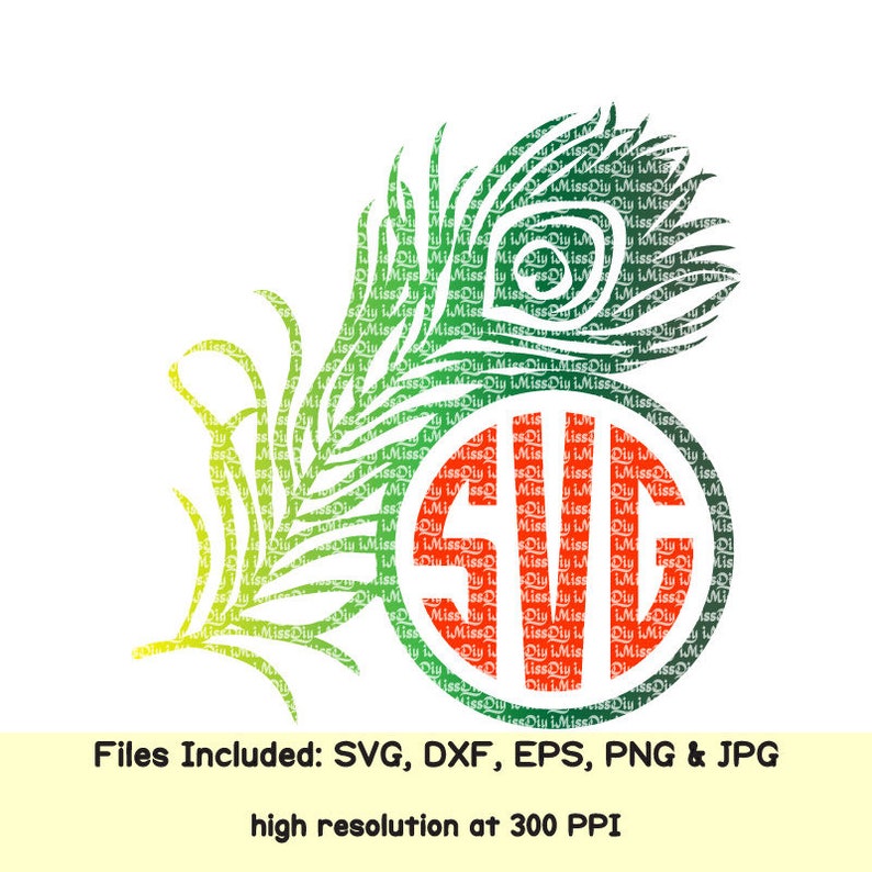 Peacock svg feather svg boho tribal bird bohemian monogram svg Etsy