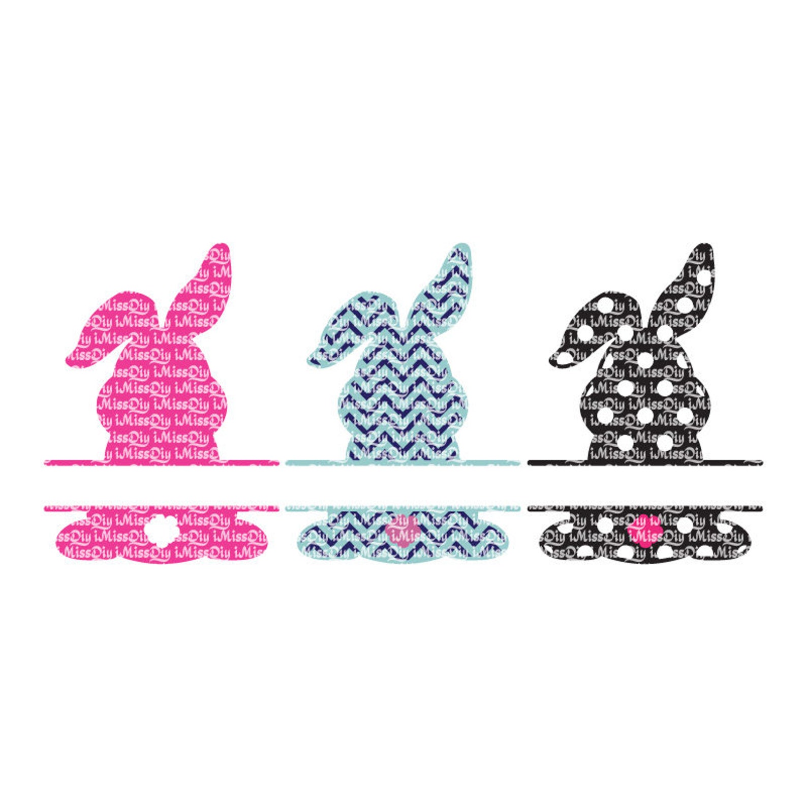 Split Bunny Svg Monogram Svg Easter Bunny Svg Rabbit Ears Kids Etsy