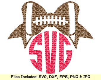 Fall football svg cheer bows mom sports balls helmet laces monogram svg files for cricut silhouette shirt decal designs clipart dxf cut file