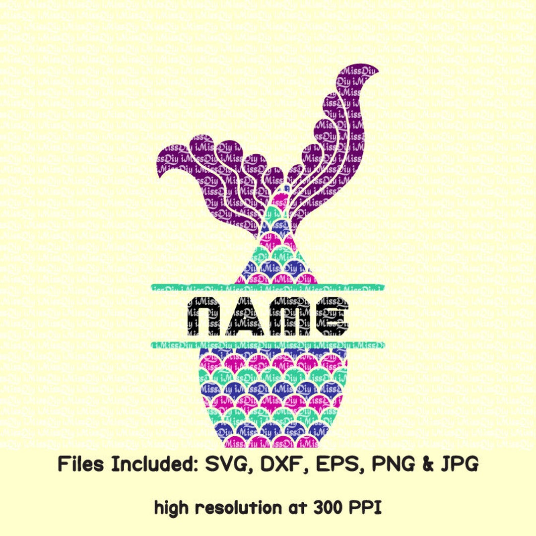Split Monogram Svg Mermaid Tail Svg Under the Sea Life Svg Files for