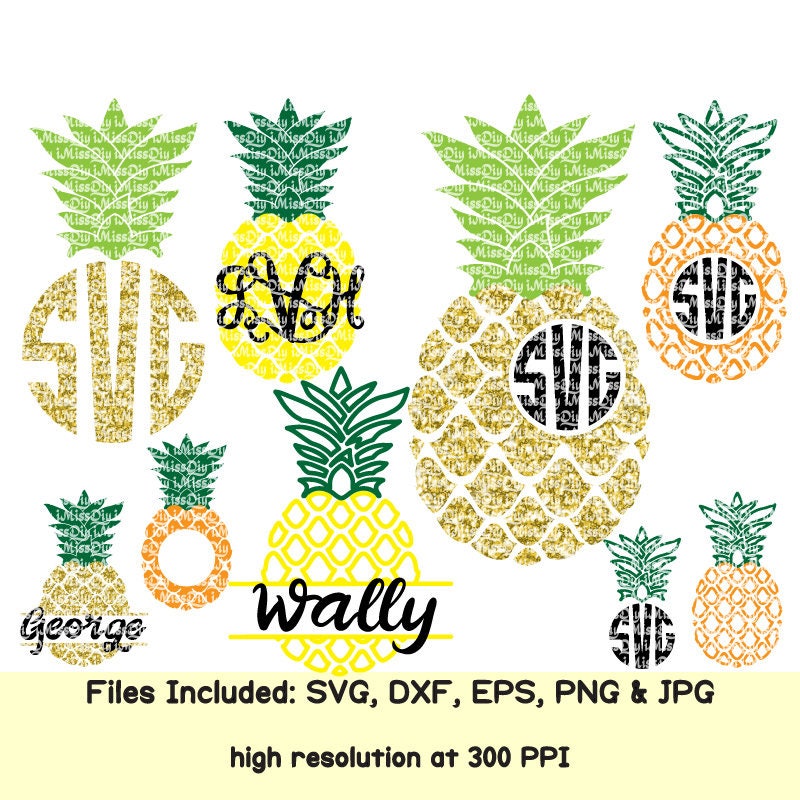 Download Pineapplesvg Monogram Svg Hawaii Summer Svg Tropical Beach Etsy