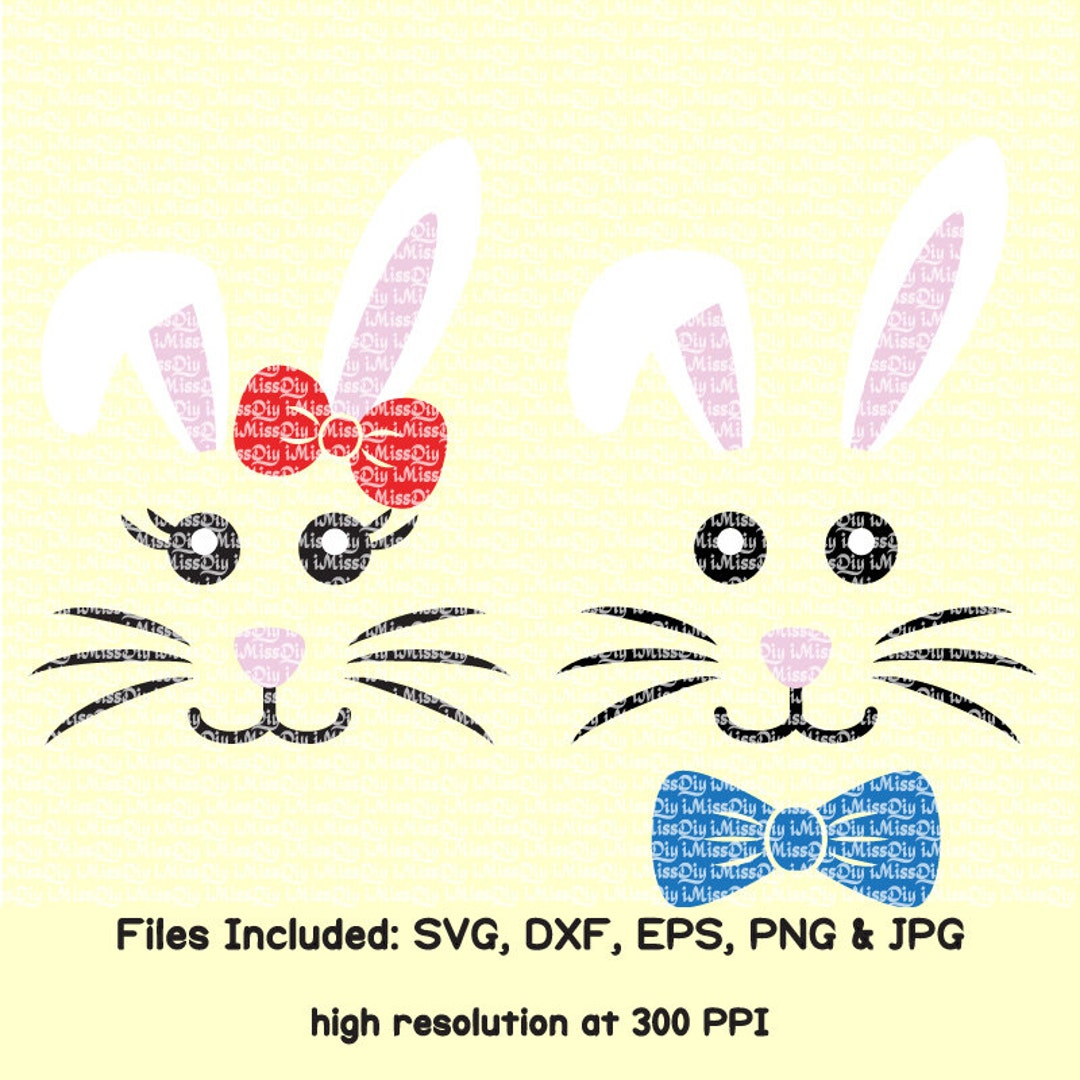 Easter Bunny Face Svg Rabbit Monogram Frame Svg Ears Cheer Etsy