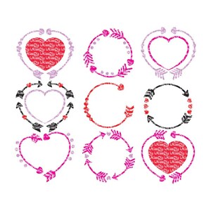Valentine svg love svg arrow svg heart circle monogram svg valentines day svg marriage svg files for cricut silhouette designs dxf cut file image 2