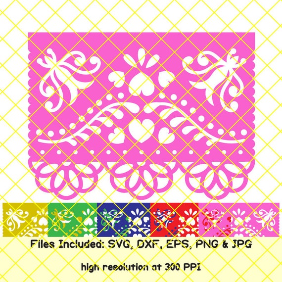 Mexican Party Bunting Banner Svg Papel Picado Svg Clipart Png Etsy