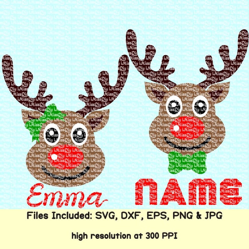 Download Christmas reindeer svg deer antler cheer bow girl boy names | Etsy