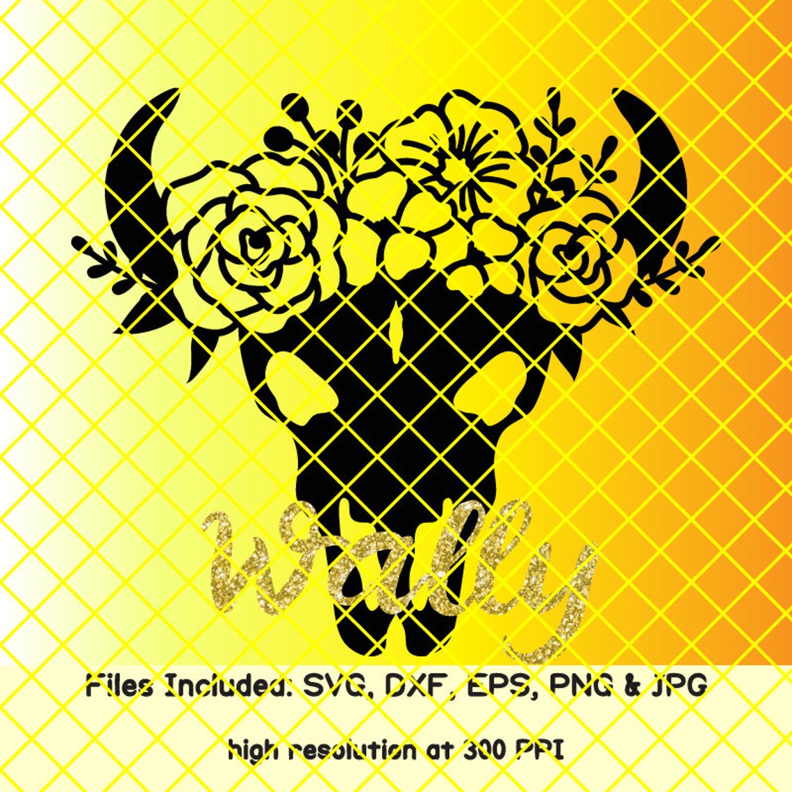 Cow Svg Cow Skull Svg Bull Skull Svg Cow Skull With Flowers Etsy