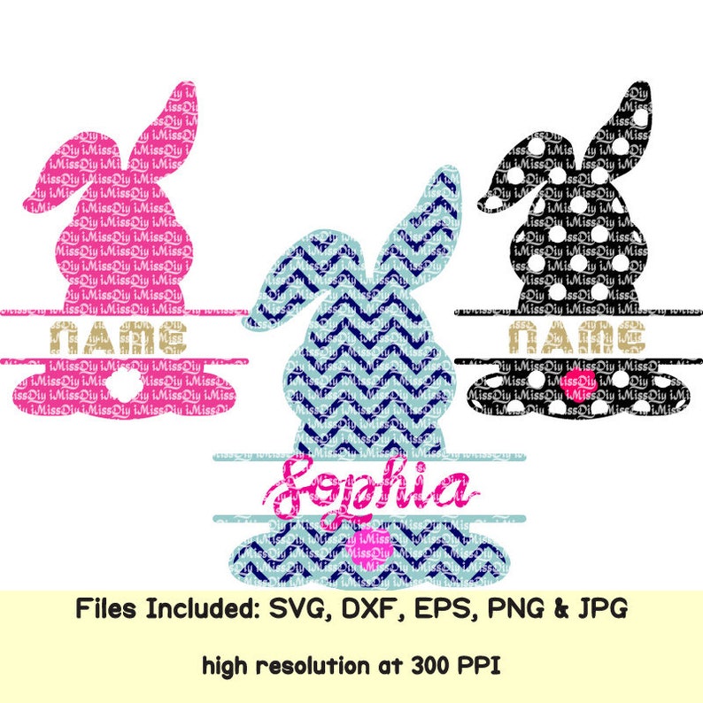 Download Split bunny svg monogram svg Easter bunny svg rabbit ears ...