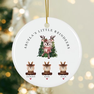 Personalized Abuela Christmas Ornament With Grandkids Name - Abuela Keepsake 2024 - Custom Abuela Grandma Gift from Grandkids -Abuela Bauble