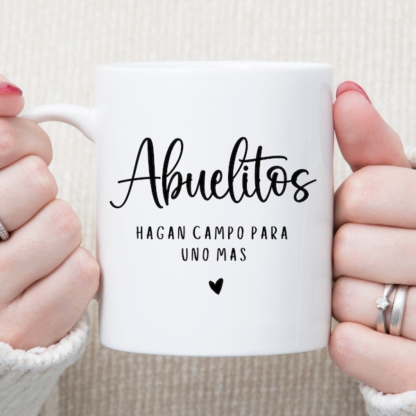 Spanish Pregnancy Announcement Gift - Baby Reveal  for Abuelitos Padres a Spanish Anuncio de Embarazo para Abuela Abuelo Abuelas -Coffee Mug