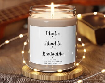 Bisabuelita Mother's Day Pregnancy Announcement Candle - Pregnancy Reveal for Great Grandma - New Bisabuelita Gift - Huele A Que Vas A Ser