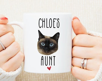 Personalized Siamese Cat Aunt Coffee Mug - Funny Auntie Gift