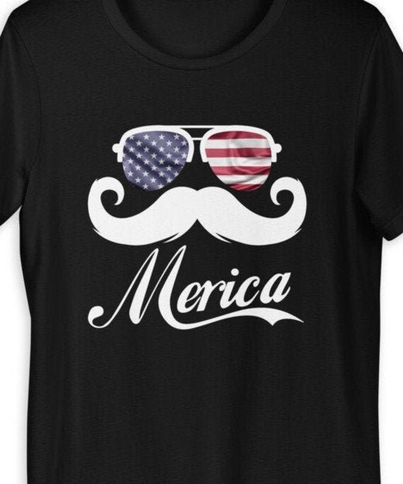Merica Sunglasses T-Shirt 4th of July American Flag Shirt | Etsy