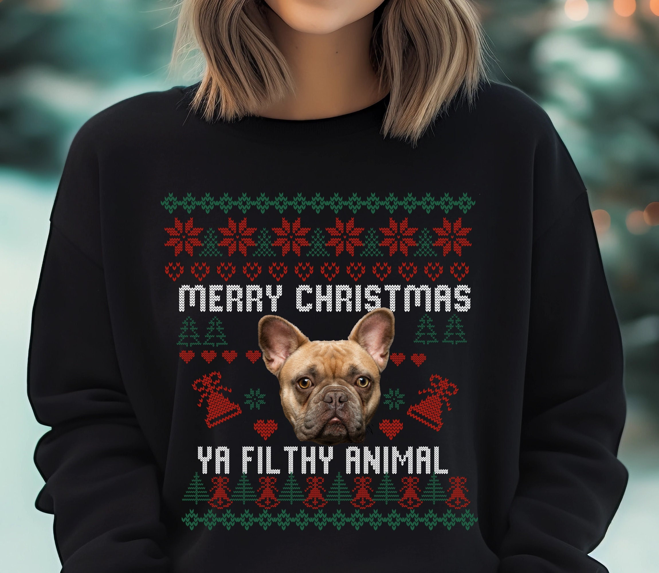 Christmas sweater hotsell french bulldog