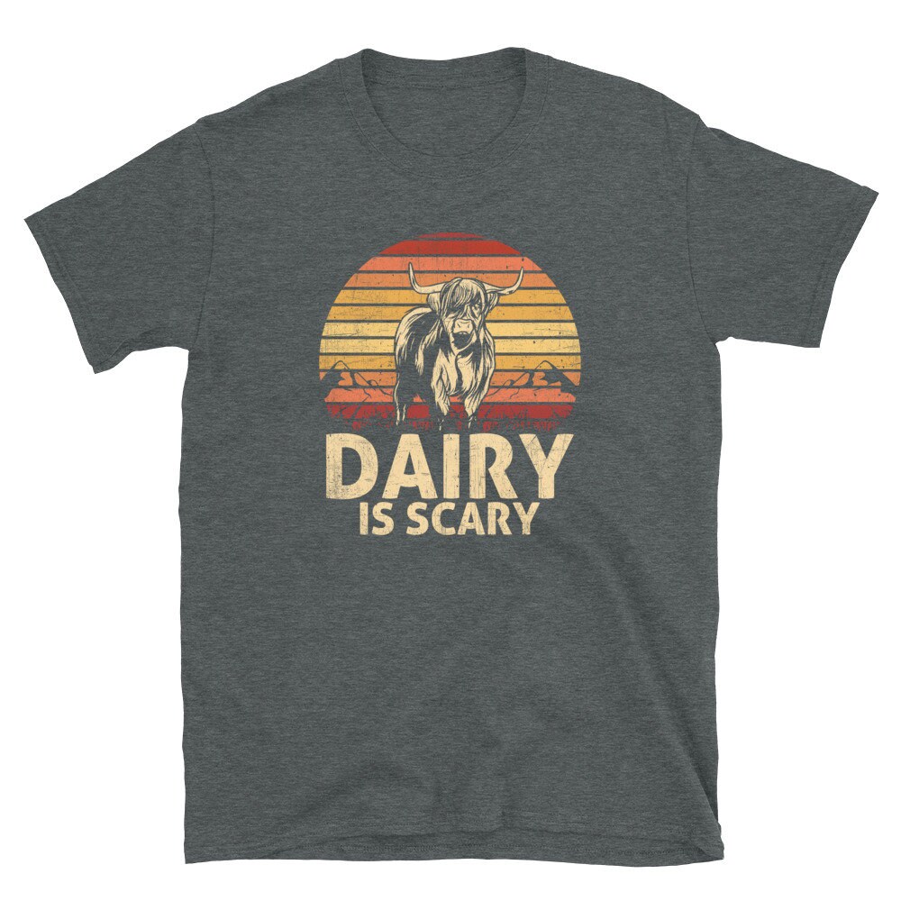 Dairy is Scary Shirt Funny Vegan Tshirt Vintage Retro Etsy UK
