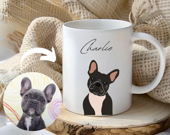 Custom French Bulldog Mug: Personalized Pet Portrait Dog Mom Gift